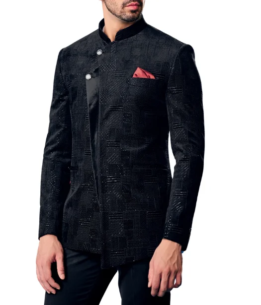 Black Bandhgala Set