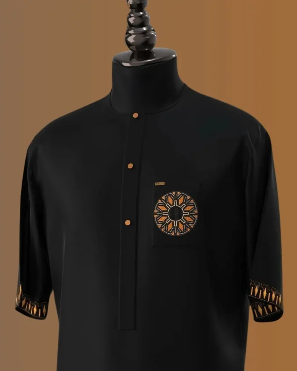 Black Royal Crest Kaftan