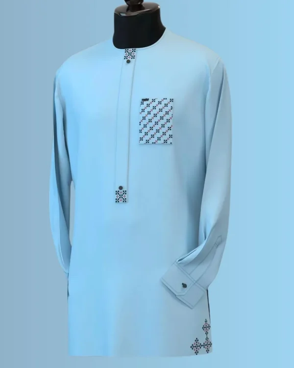 Sky Blue Pocket Kaftan