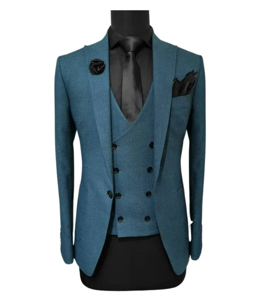 Teal Blue Three-Piece Suit