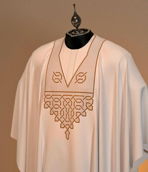 White Traditional Embroidered Cape